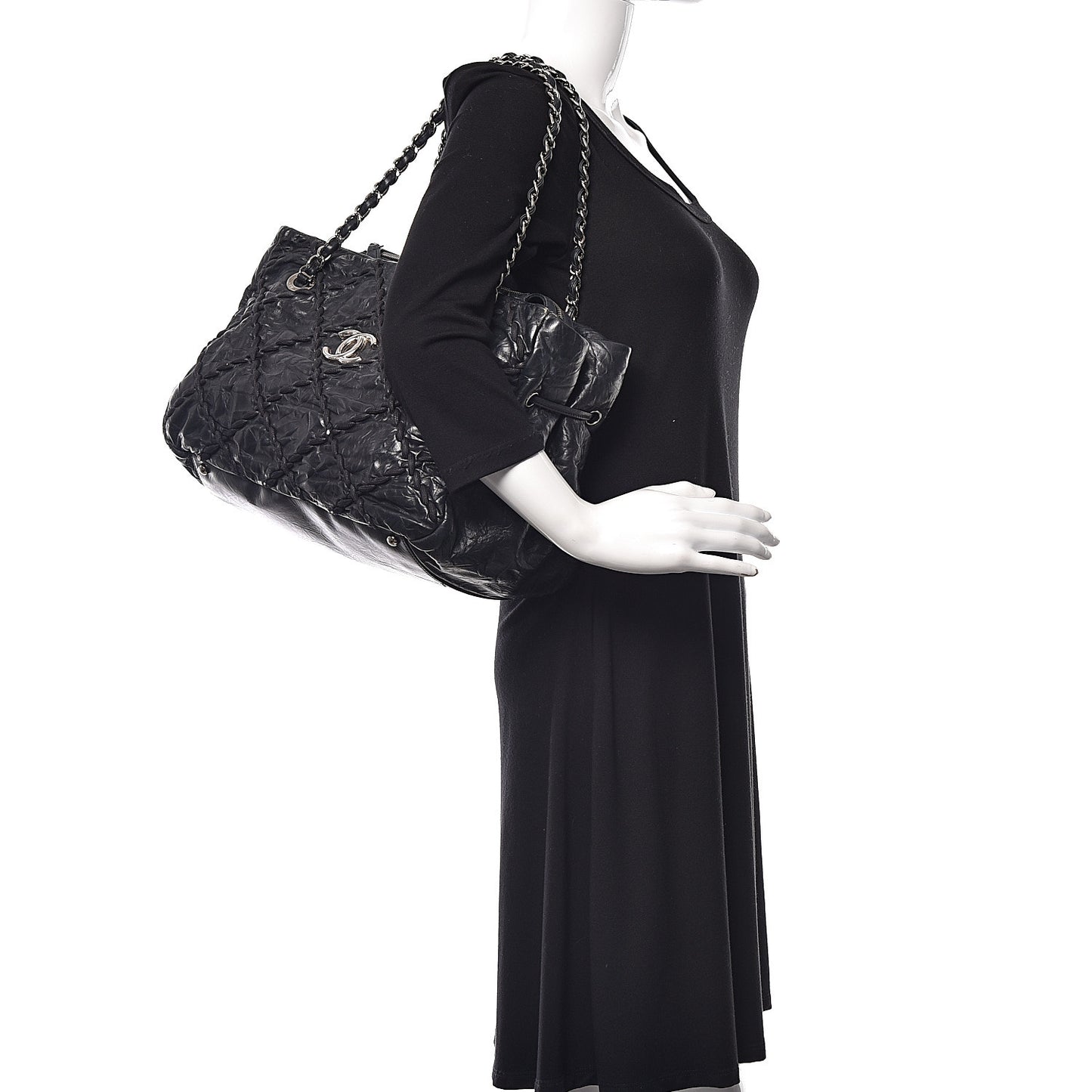 Calfskin Ultra Stitch Tote Black