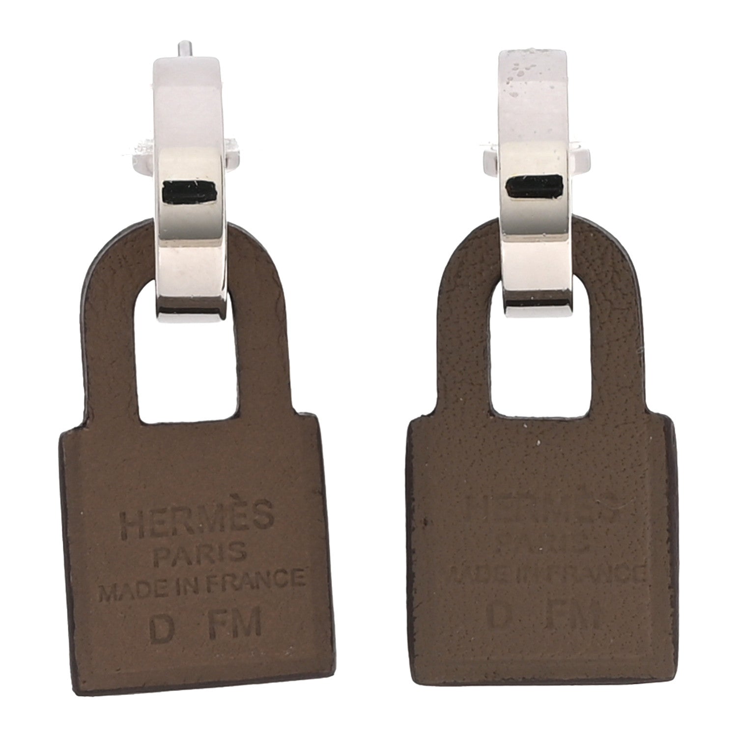 Hermes Palladium Swift O'Kelly Earrings Etoupe 1864630 – FASHIONPHILE