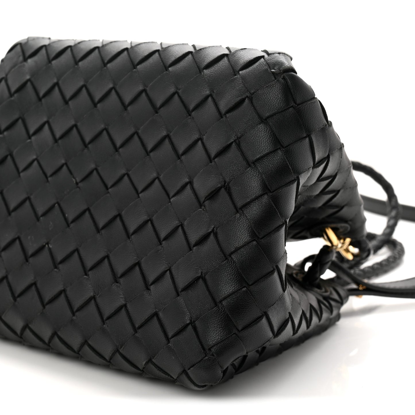 Nappa Intrecciato Small Parachute Shoulder Bag Black