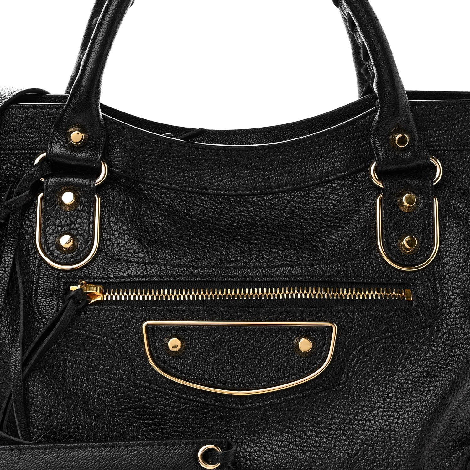Balenciaga Chevre Gold Metallic Edge Hardware City Black 8 of 9
