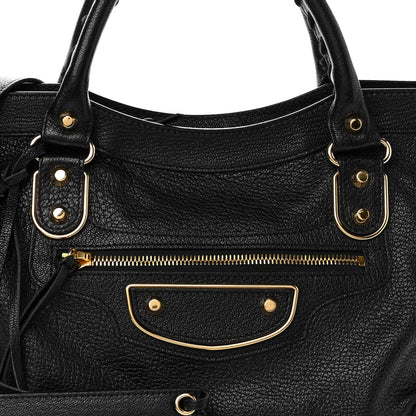 Balenciaga Chevre Gold Metallic Edge Hardware City Black 8 of 9