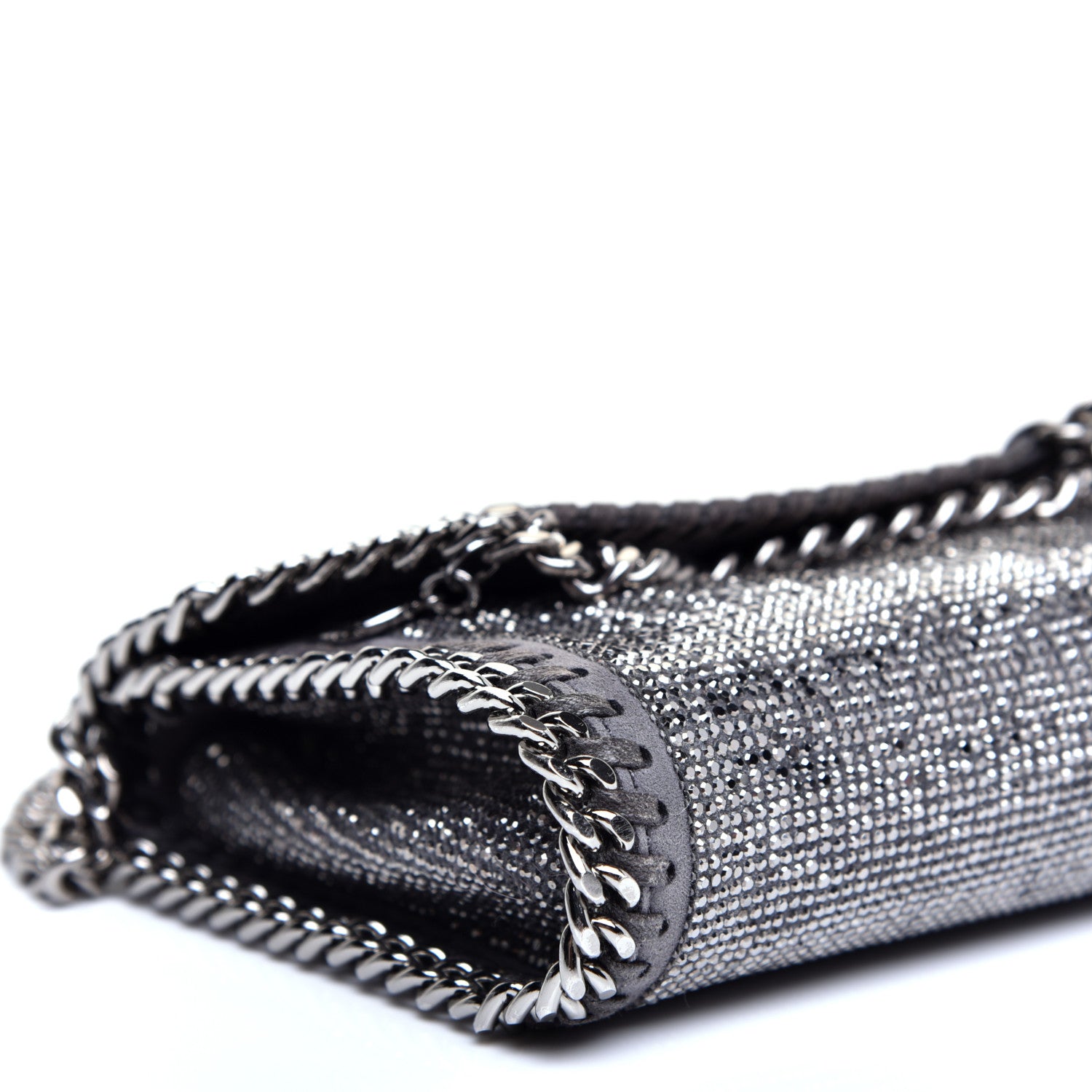 Stella McCartney Crystal Stones Tiny Fold Over Falabella Grey 6 of 9