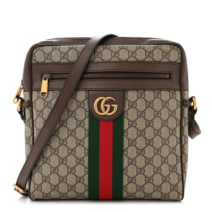 Gucci GG Supreme Monogram Web Medium Ophidia Messenger Bag Brown 1 of 14
