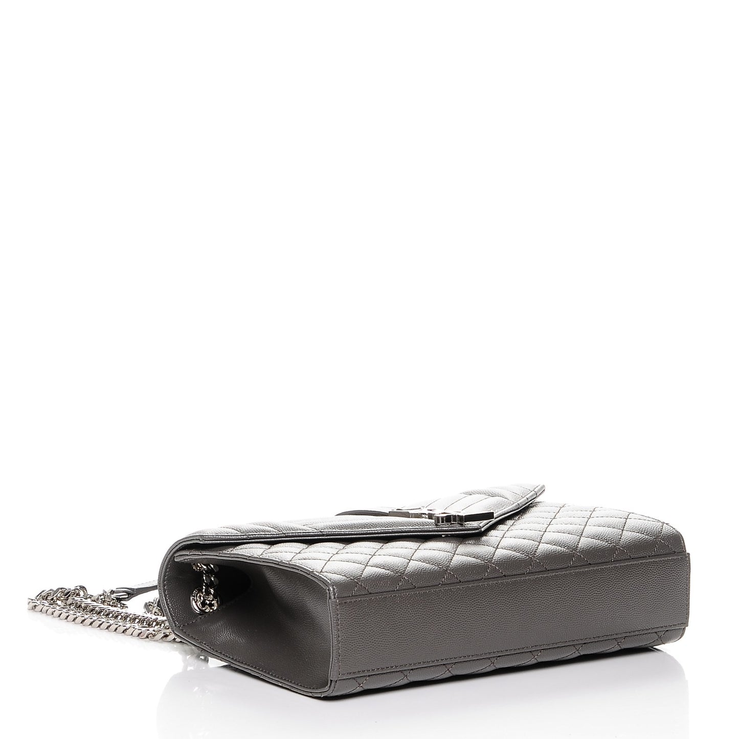 Grain De Poudre Textured Mixed Matelasse Medium Triquilt Monogram Satchel Earth