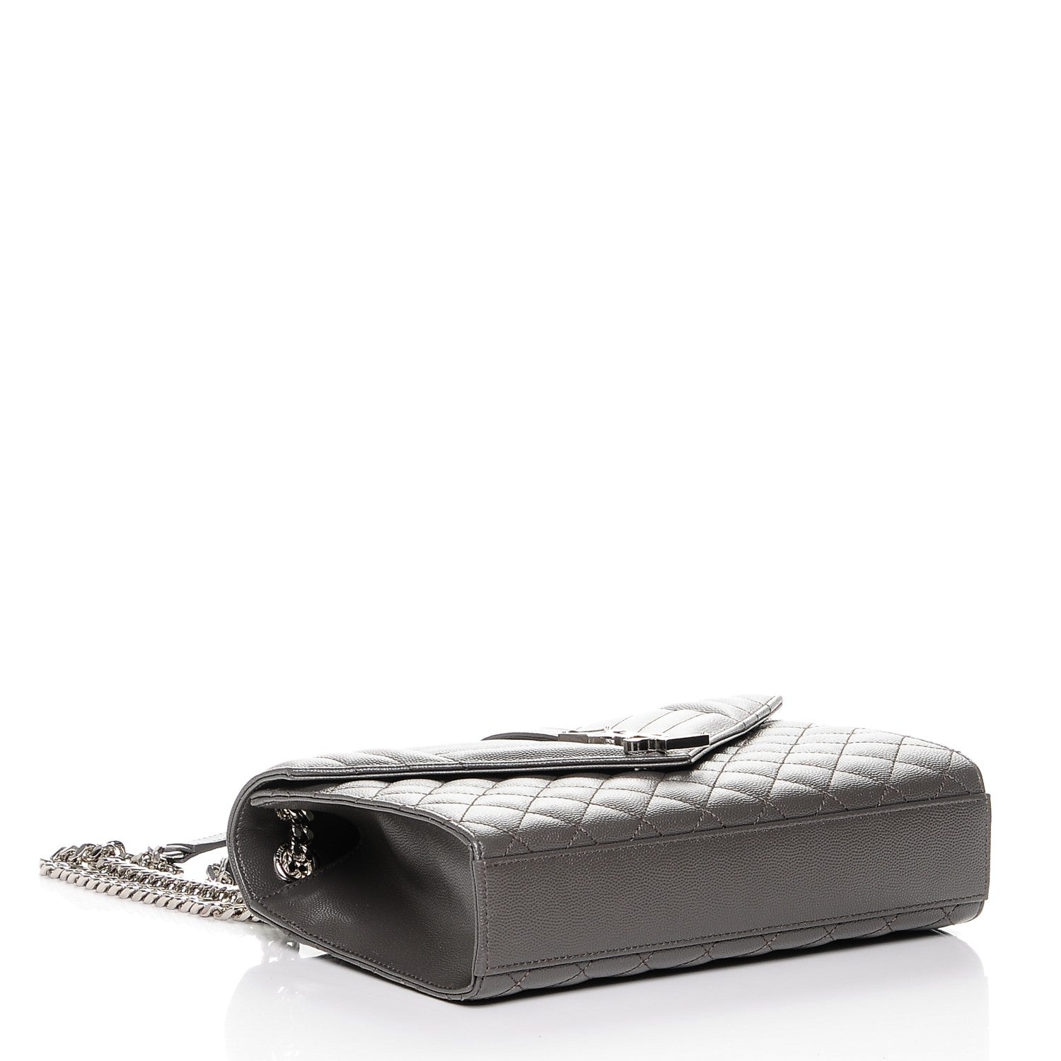 Saint Laurent Grain De Poudre Textured Mixed Matelasse Medium Triquilt Monogram Satchel Earth 4 of 5