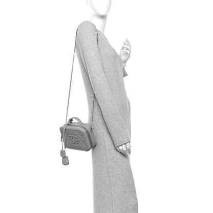 Chanel Caviar Quilted Small CC Filigree Vanity Case Grey 2 of 10