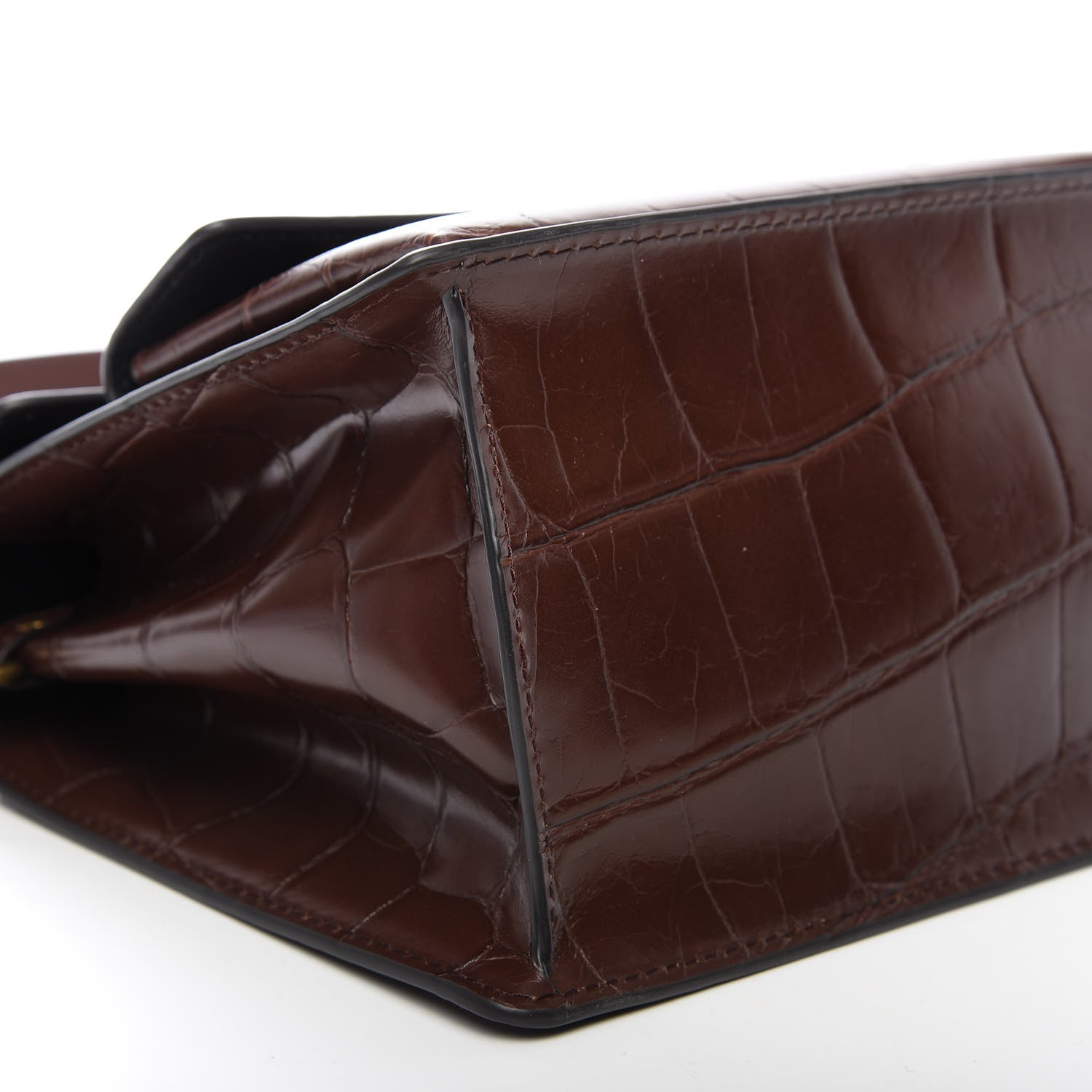 Marc Jacobs Calfskin Crocodile Embossed Uptown Shoulder Bag Brown 6 of 8
