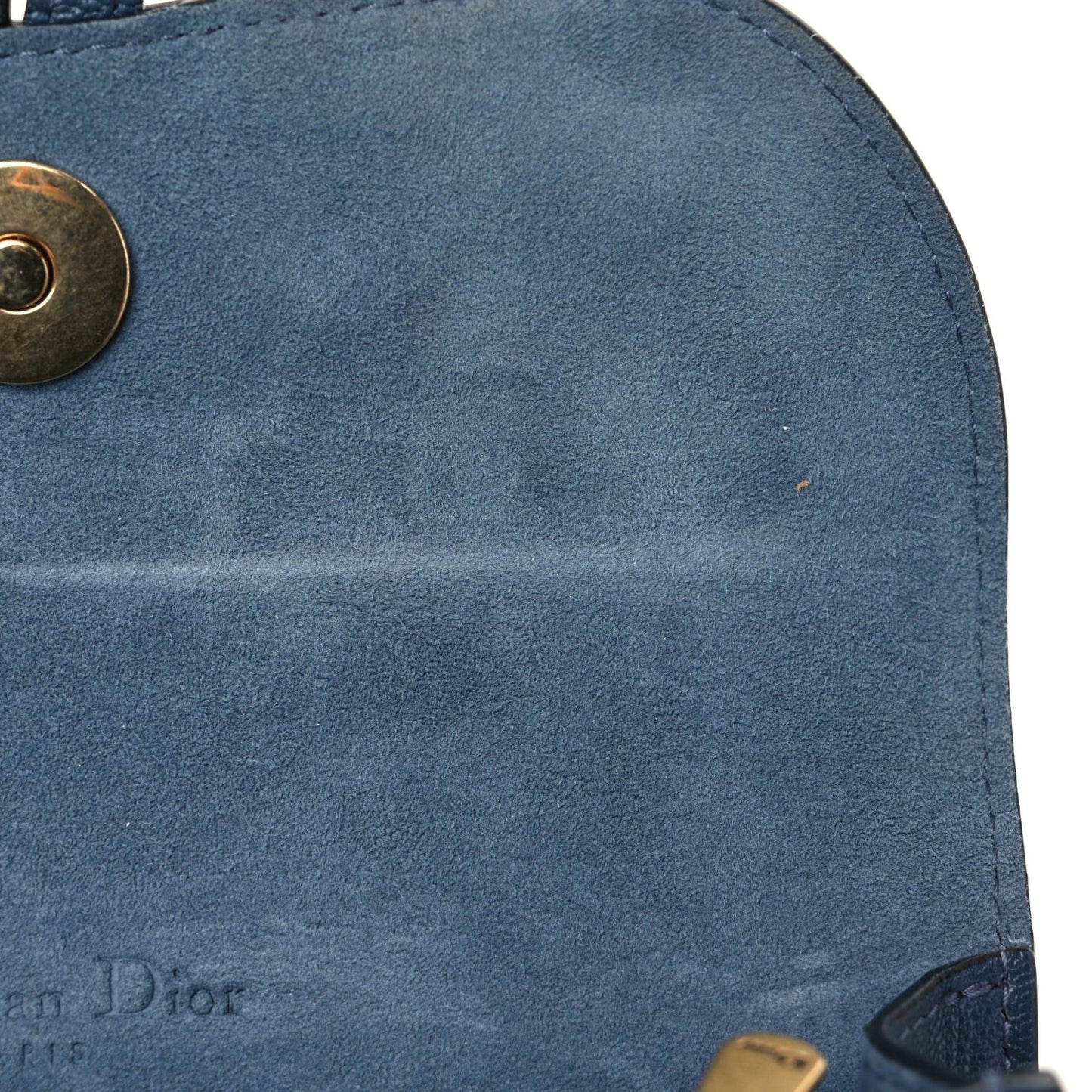Goatskin Saddle Belt Clutch Denim Blue