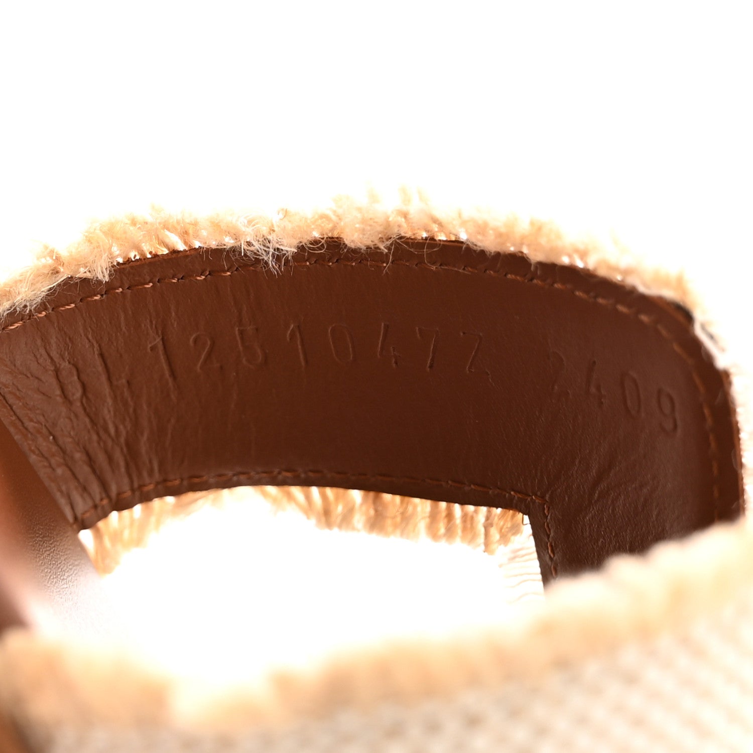 Hermes Linen Canvas Fringe Oran Sandals 37.5 Beige 8 of 9