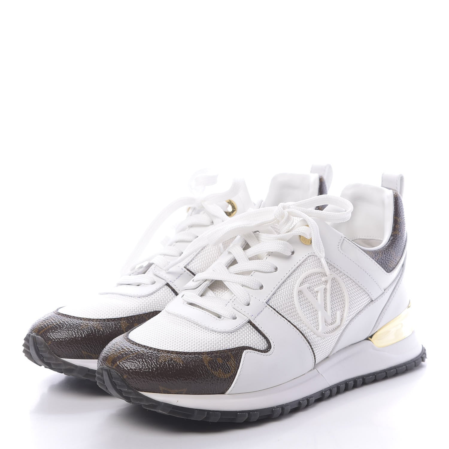 Louis Vuitton Calfskin Monogram Run Away Sneakers 36.5 White 3 of 8