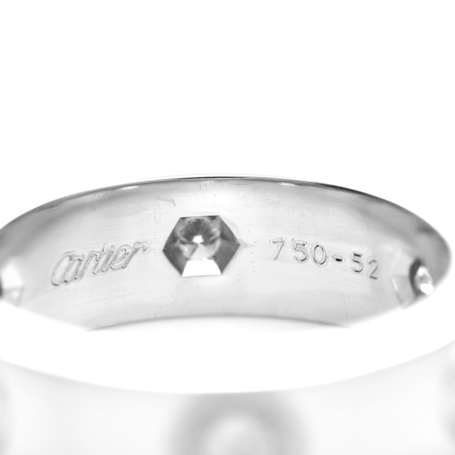 Cartier 18K White Gold 6 Diamond 5.5mm LOVE Ring 52 6 4 of 5