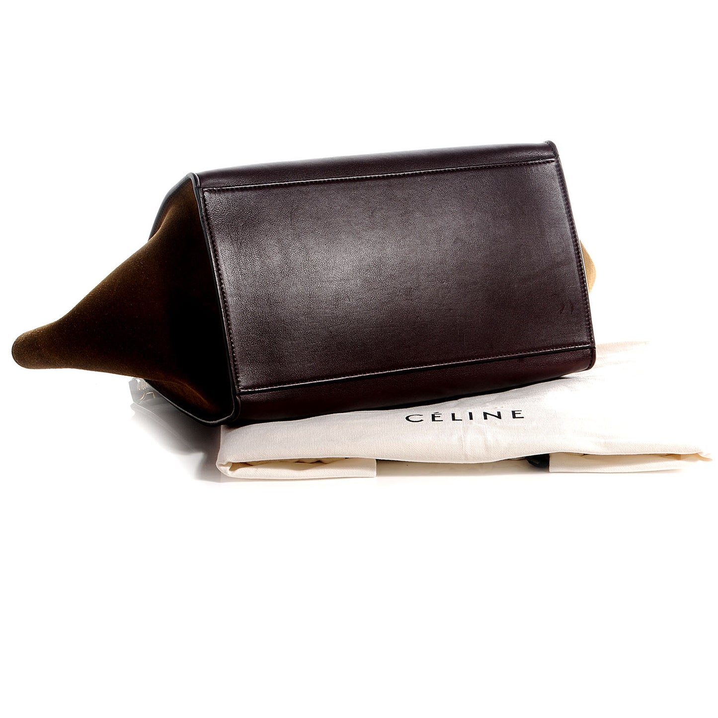 Calfskin and Suede Small Tri-Color Trapeze Navy