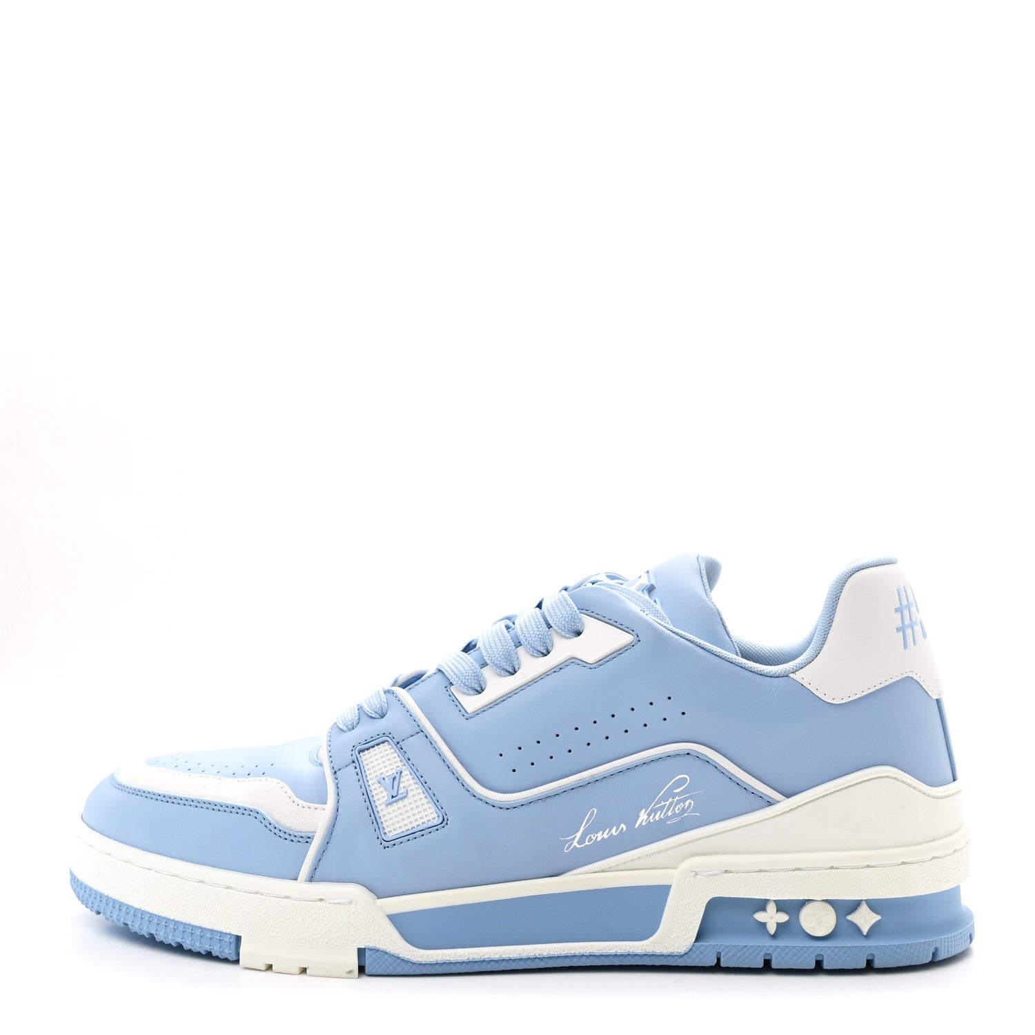 Louis Vuitton Calfskin Mens LV Trainer Sneakers 9 Blue 1 of 10