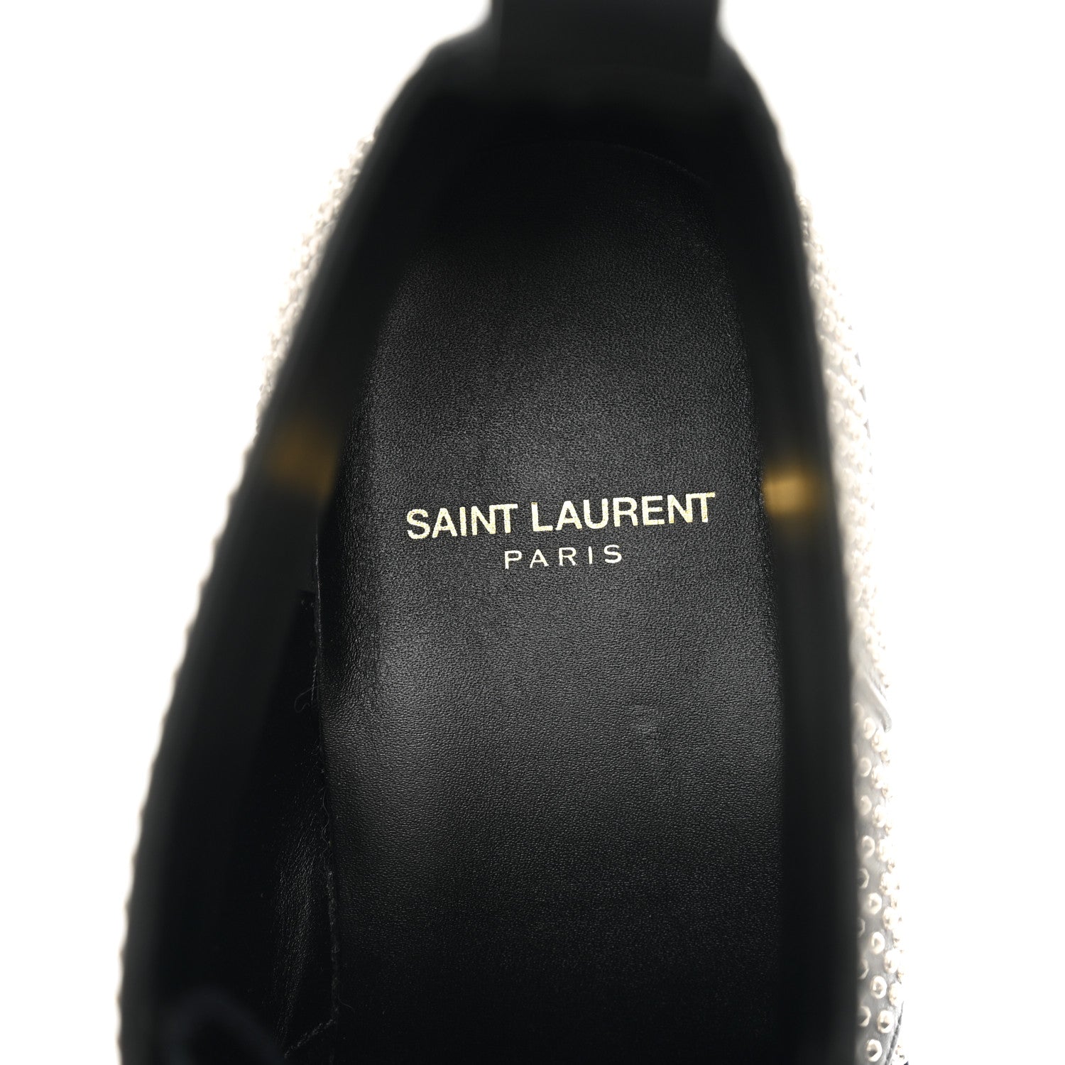 Saint Laurent Calfskin Mens Studded Lace Up Boots 41.5 Black 8 of 9