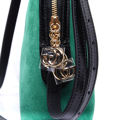 Gucci Suede Patent GG Web Small Ophidia Dome Shoulder Bag New Shamarock Black 12 of 13