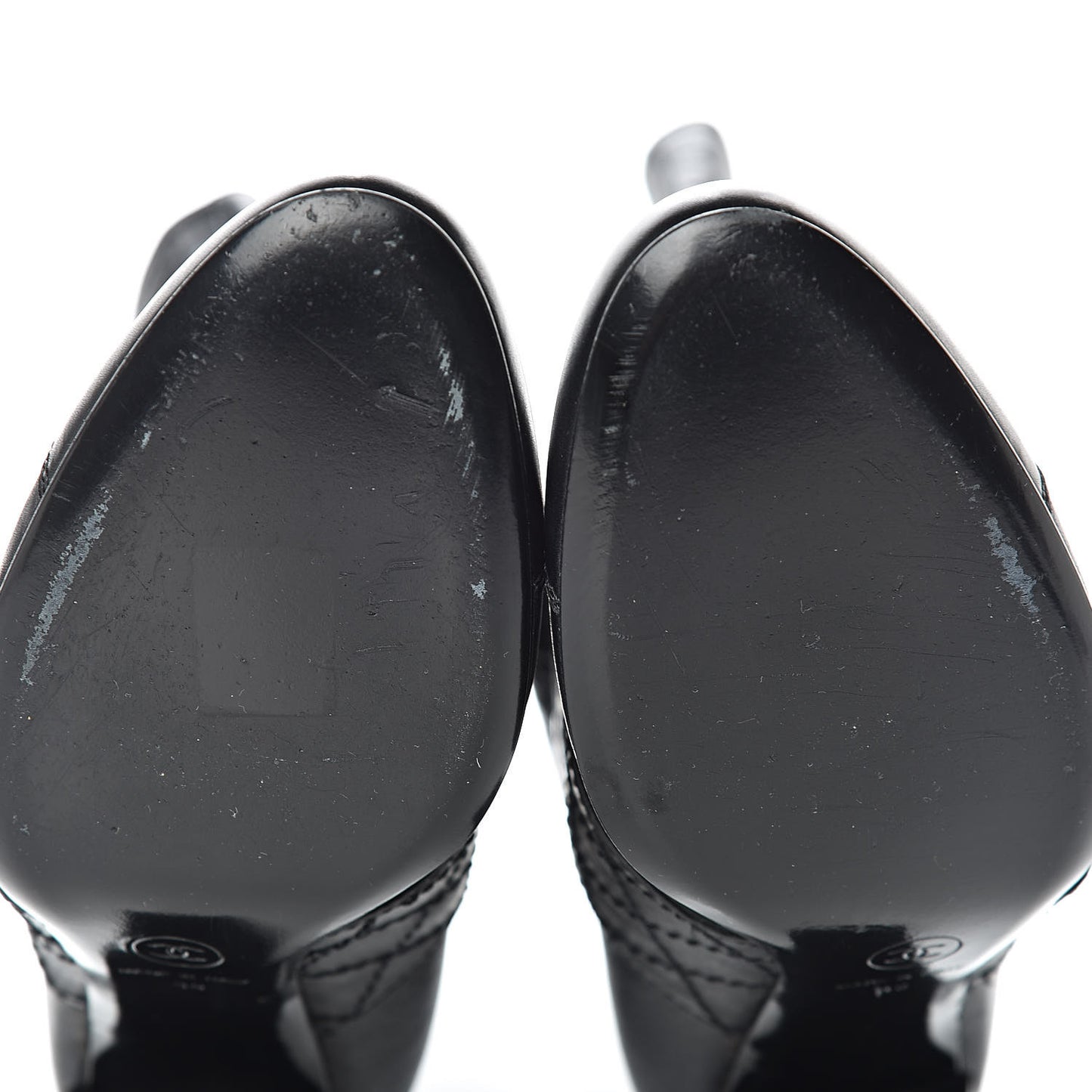 Lambskin Quilted Ankle CC Boots 39 Black