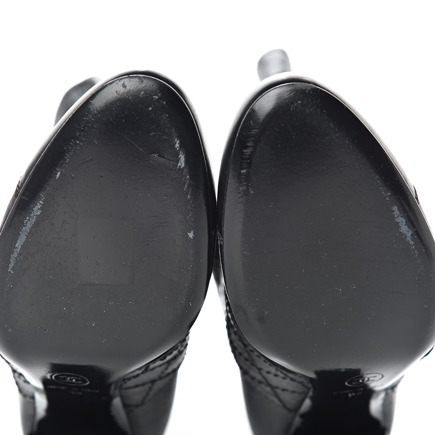 Chanel Lambskin Quilted Ankle CC Boots 39 Black 8 of 9