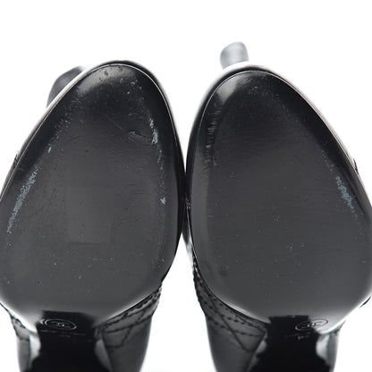 Chanel Lambskin Quilted Ankle CC Boots 39 Black 8 of 9