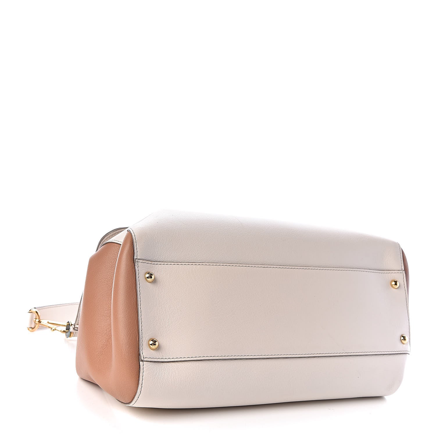 Dolce & Gabbana Grained Deerskin Large Bi-Color Miss Sicily Satchel White Caramello 5 of 10