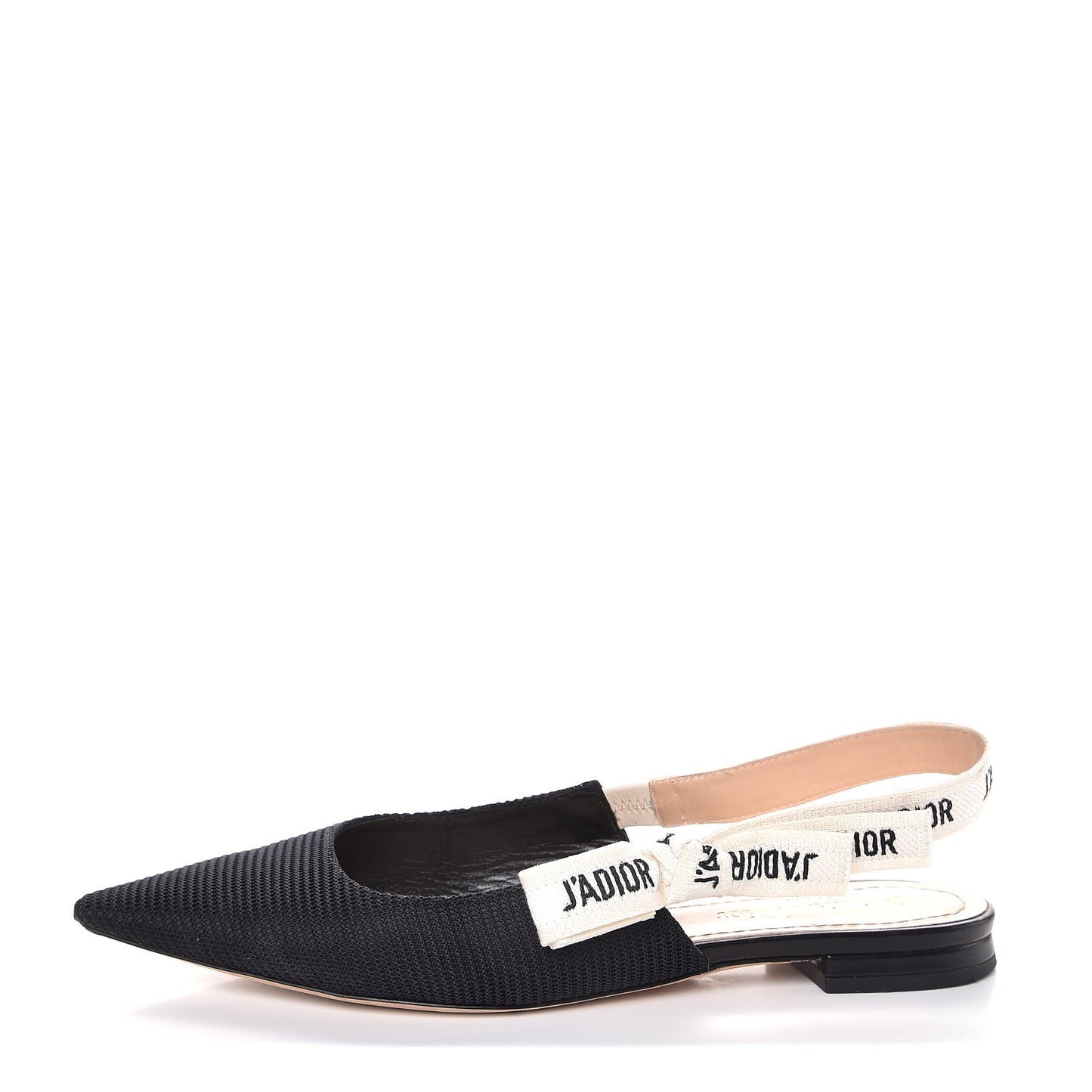 Technical Canvas Ribbon J'Adior Slingback Ballet Flats 37 Black