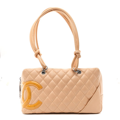 Chanel Calfskin Quilted Cambon Quilted Large Bowler Beige 1 of 10