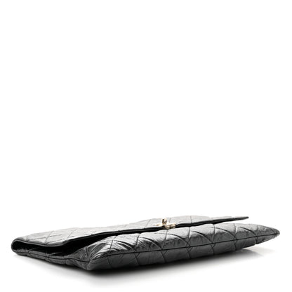 Chanel Metallic Crumpled Calfskin Big Bang Large Flap Bag Black 4 of 10