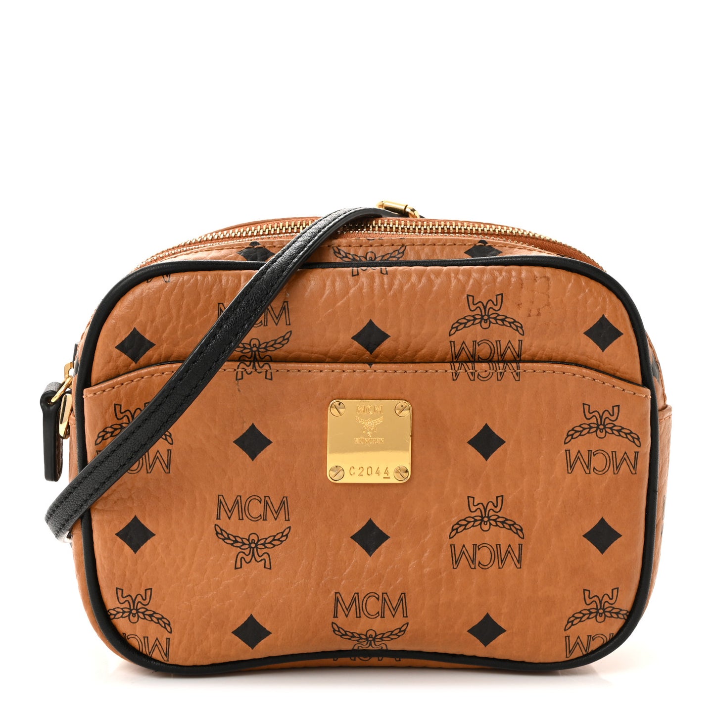 Visetos Mini Camera Crossbody Bag Cognac