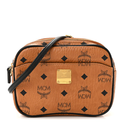 MCM Visetos Mini Camera Crossbody Bag Cognac 1 of 10