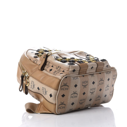 MCM Visetos Striped Studded Small Stark M Backpack Beige 3 of 10