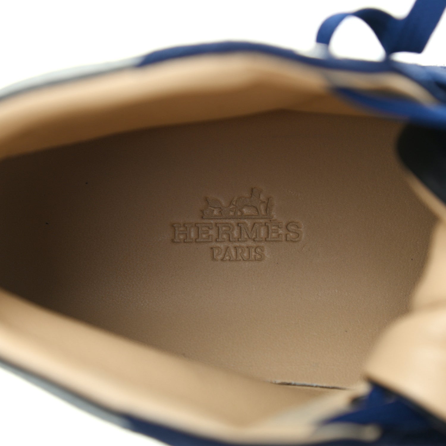 Hermes Suede Shearling Womens Jimmy High Top Sneakers 36 Navy Blue 7 of 12