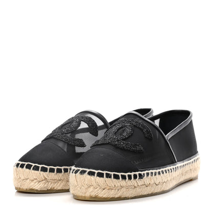 Chanel Mesh Grosgrain CC Espadrilles 36 Black 3 of 11