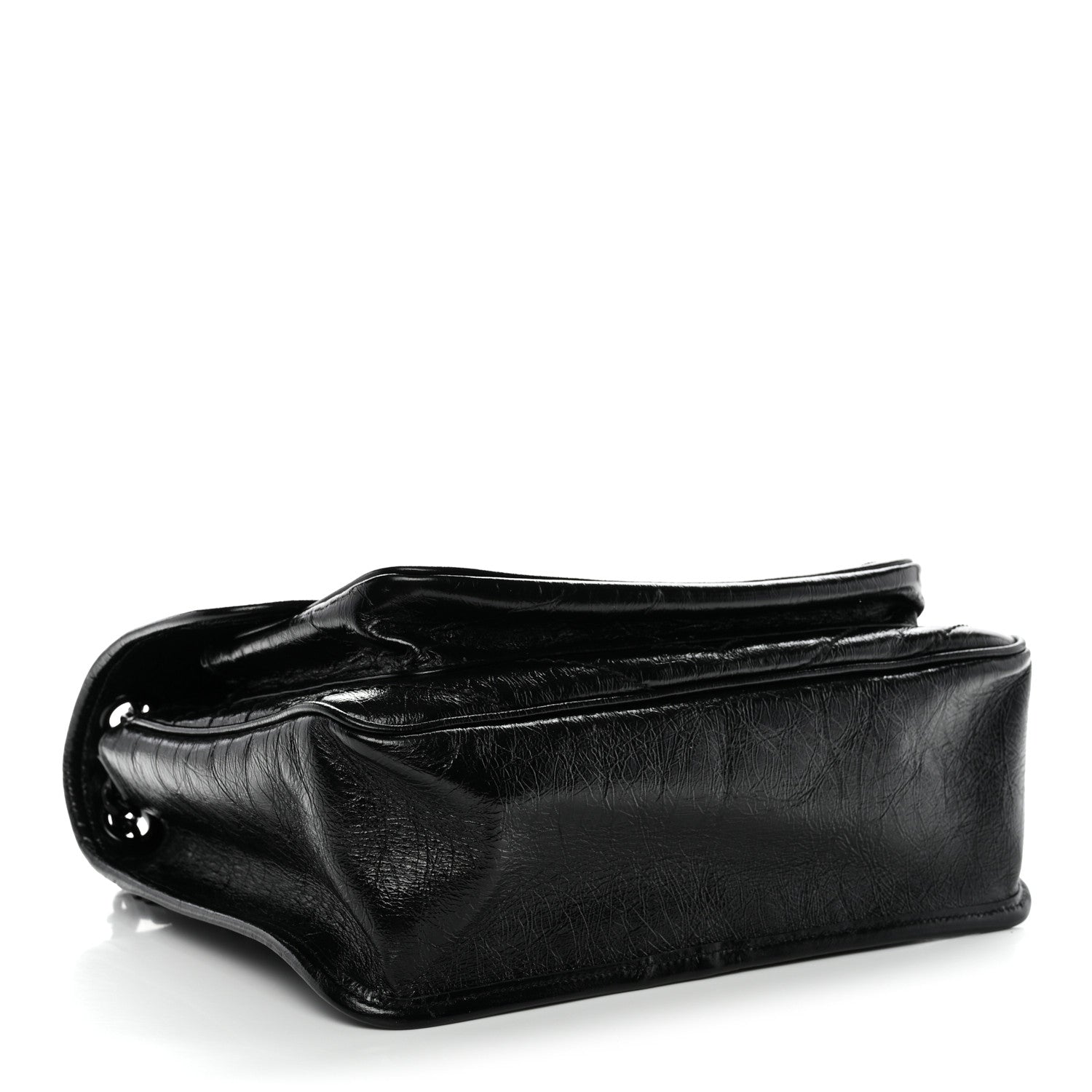 Saint Laurent Crinkled Calfskin Matelasse Monogram Medium Niki Chain Satchel Black 4 of 11