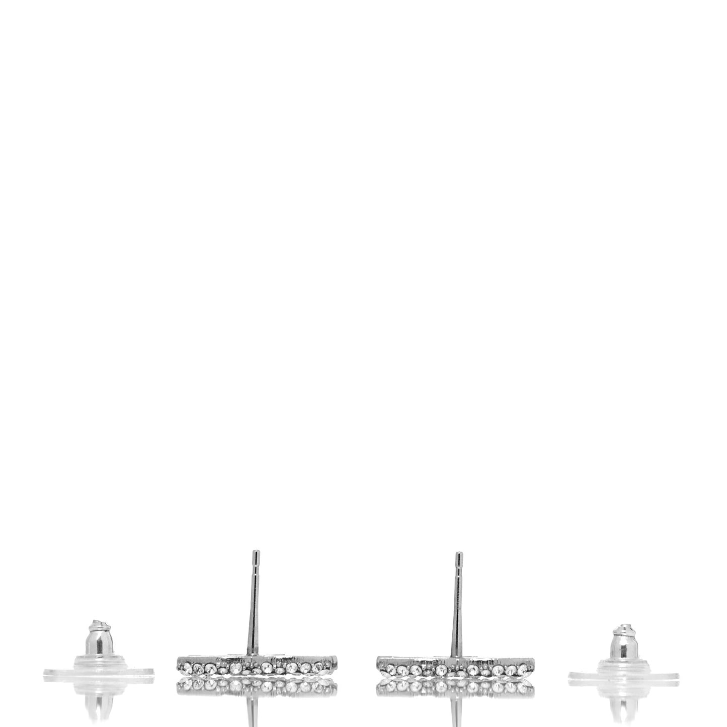 Crystal Mini CC Earrings Silver