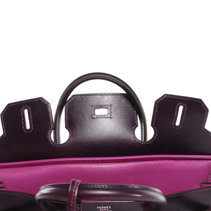 Hermes Box Bi-Color Birkin 30 Raisin Cyclamen 23 of 26