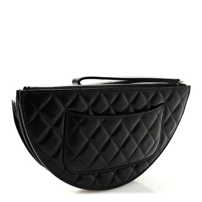 Chanel Metallic Lambskin Wave Clutch Black Silver 3 of 12