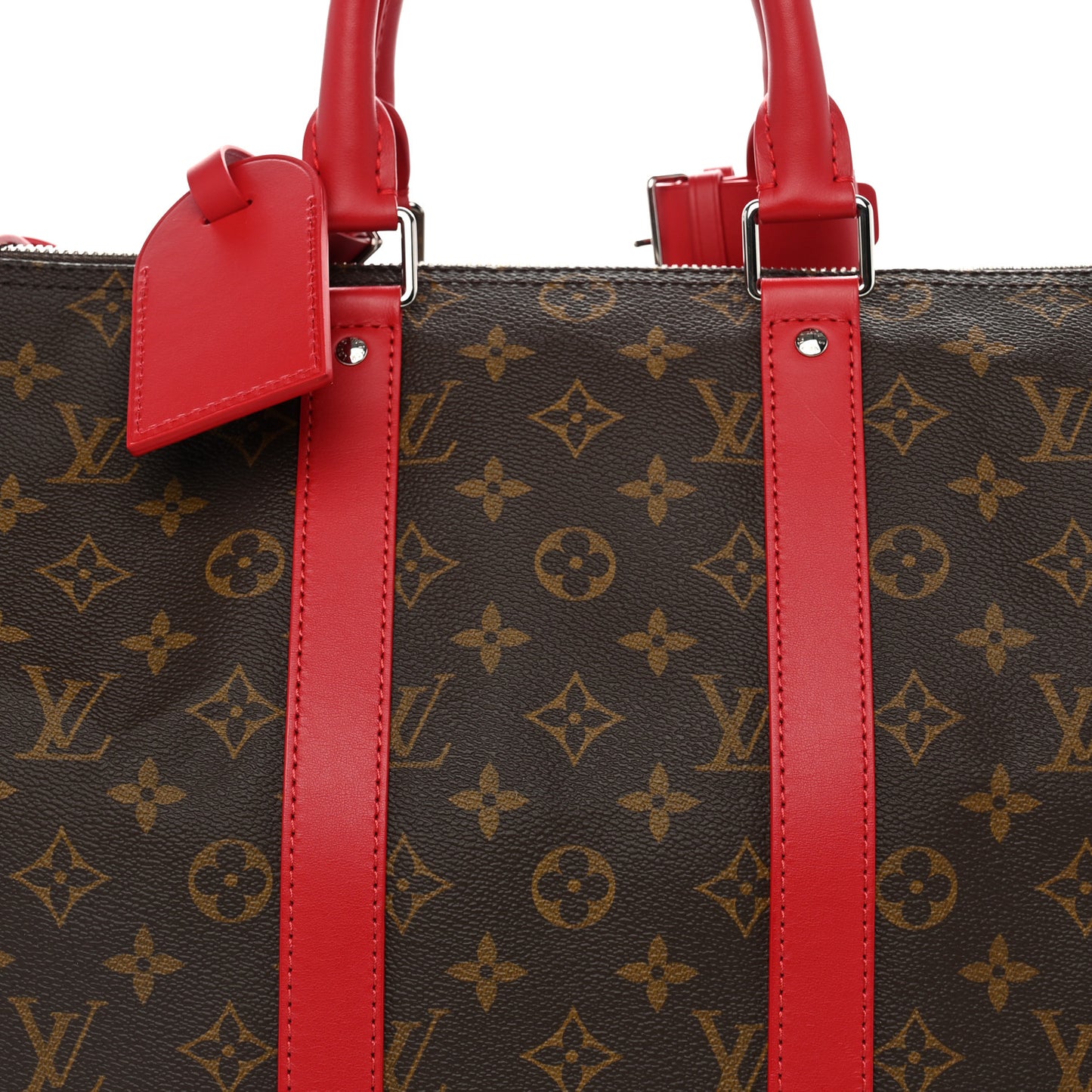 Monogram Macassar LV Colormania Keepall Bandouliere 45 Sari Red