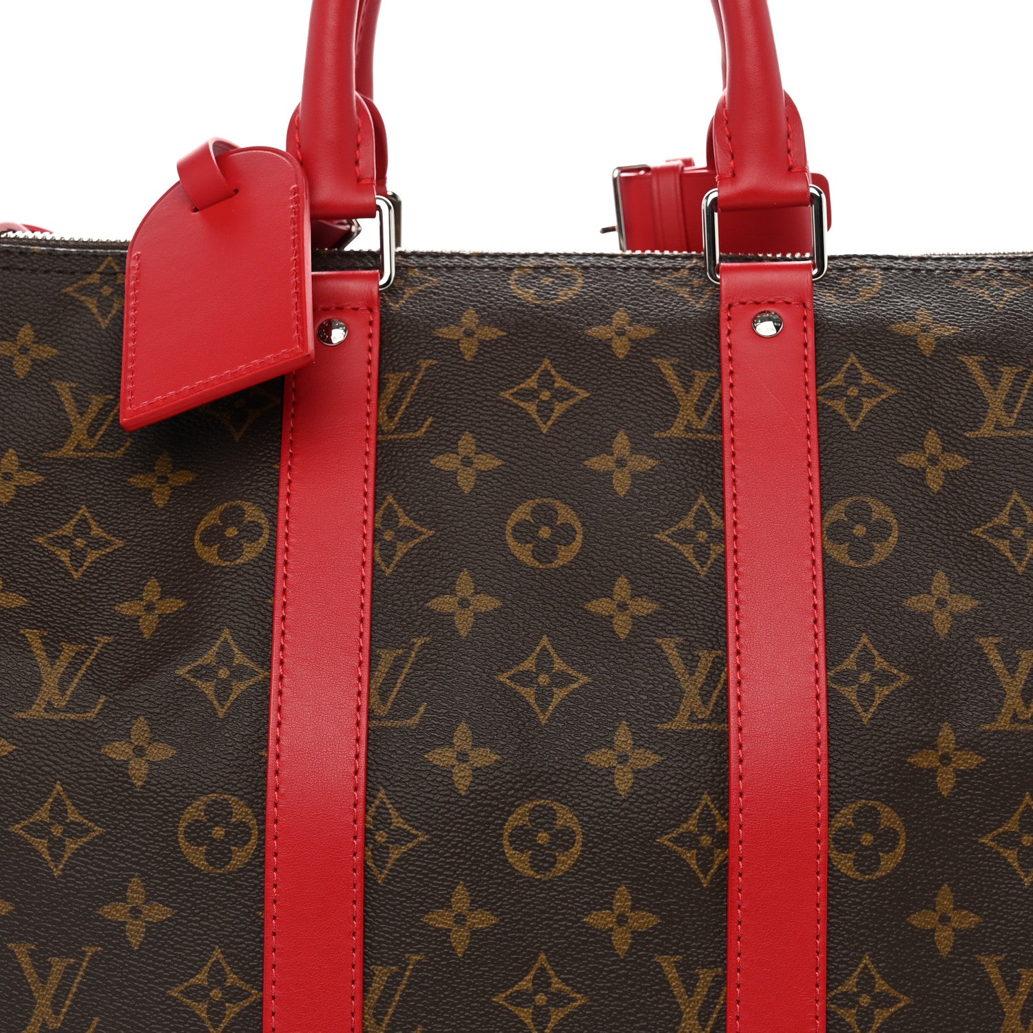 Louis Vuitton Monogram Macassar LV Colormania Keepall Bandouliere 45 Sari Red 6 of 8