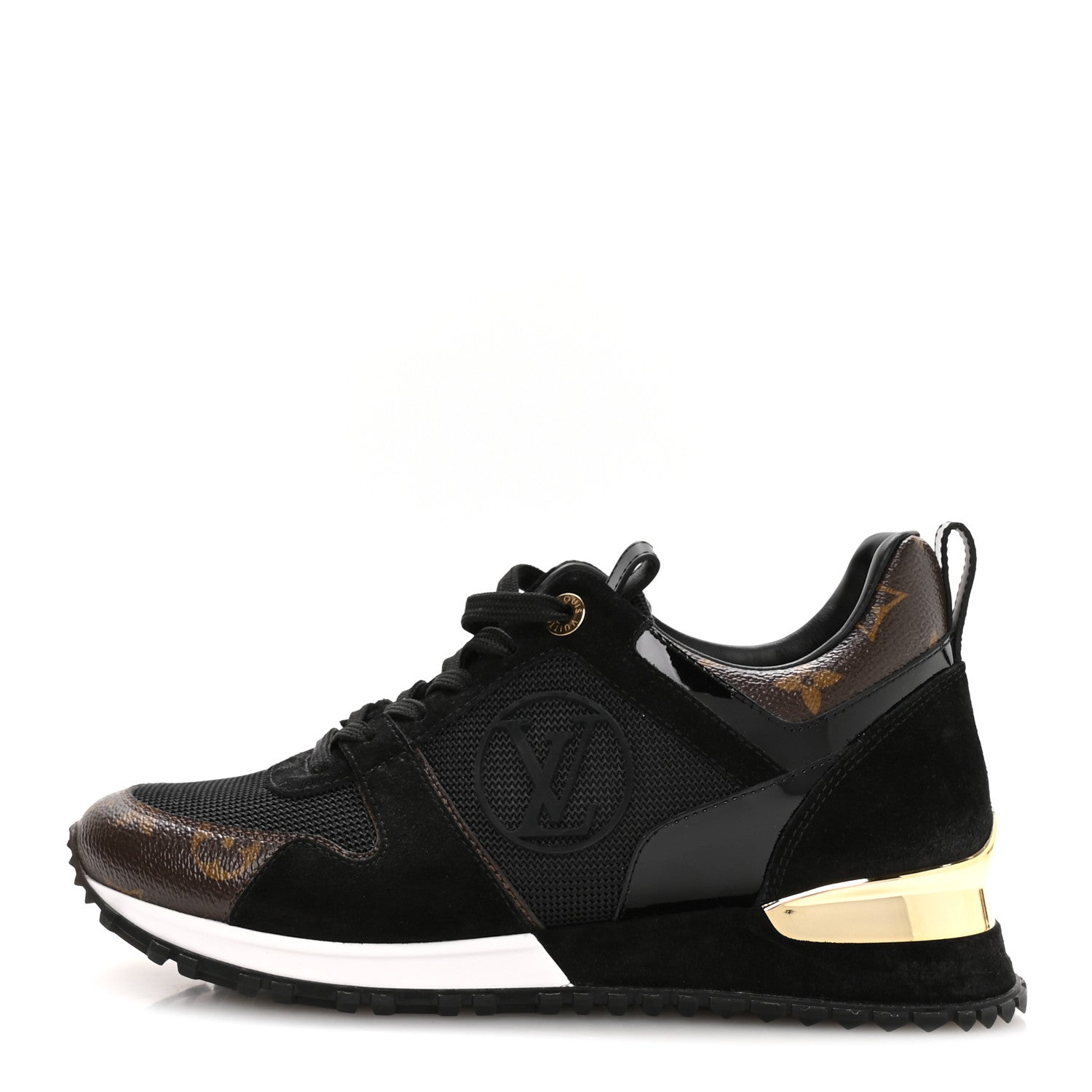 Louis Vuitton Suede Monogram Run Away Sneakers 37 Black 1 of 9