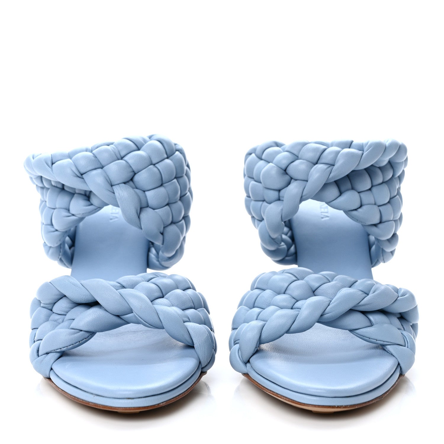 Bottega Veneta Nappa Twisted Padded Intrecciato Curve Slide Sandals 39 Ice 2 of 8