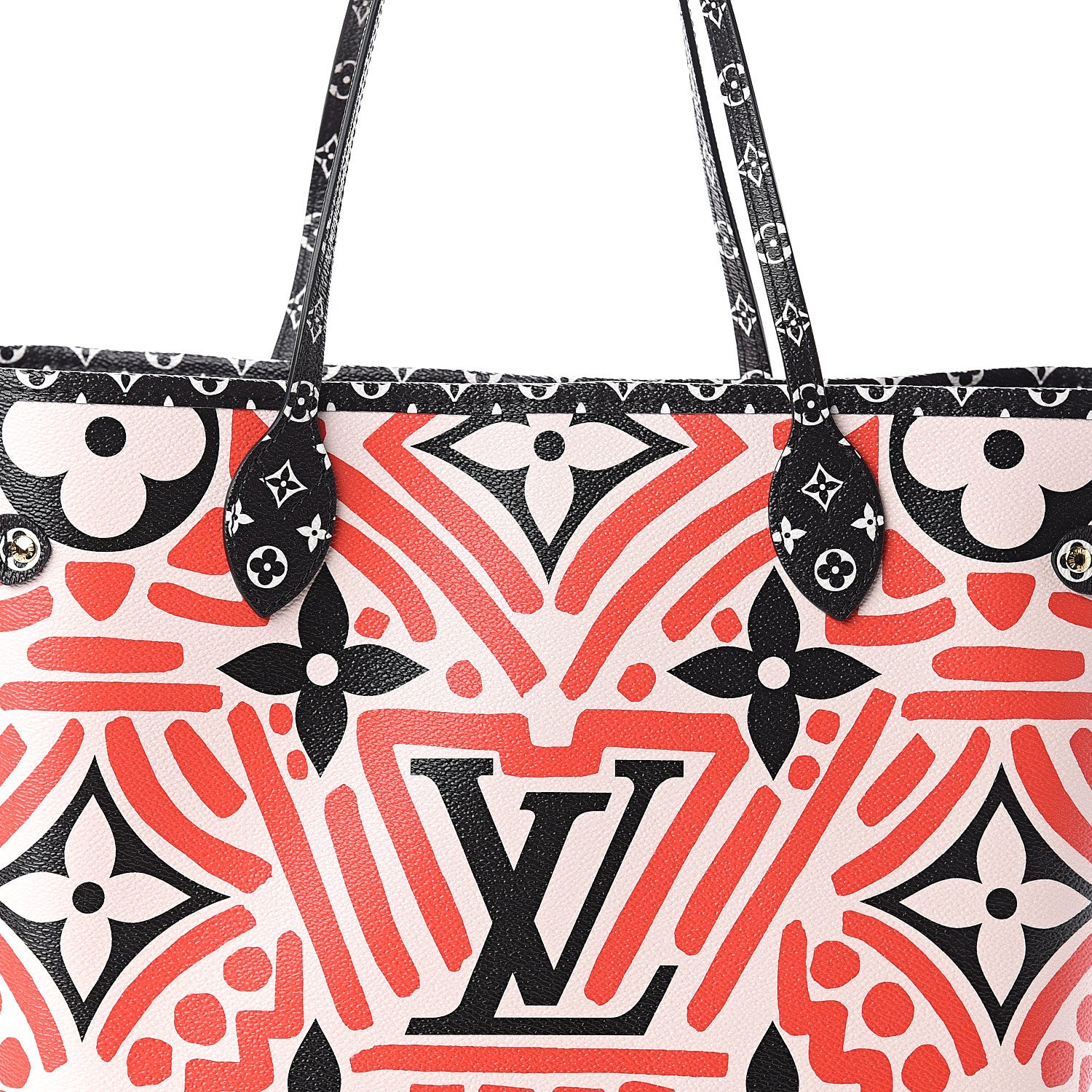 Louis Vuitton Monogram Giant Crafty Neverfull MM Creme Rouge Black 6 of 8