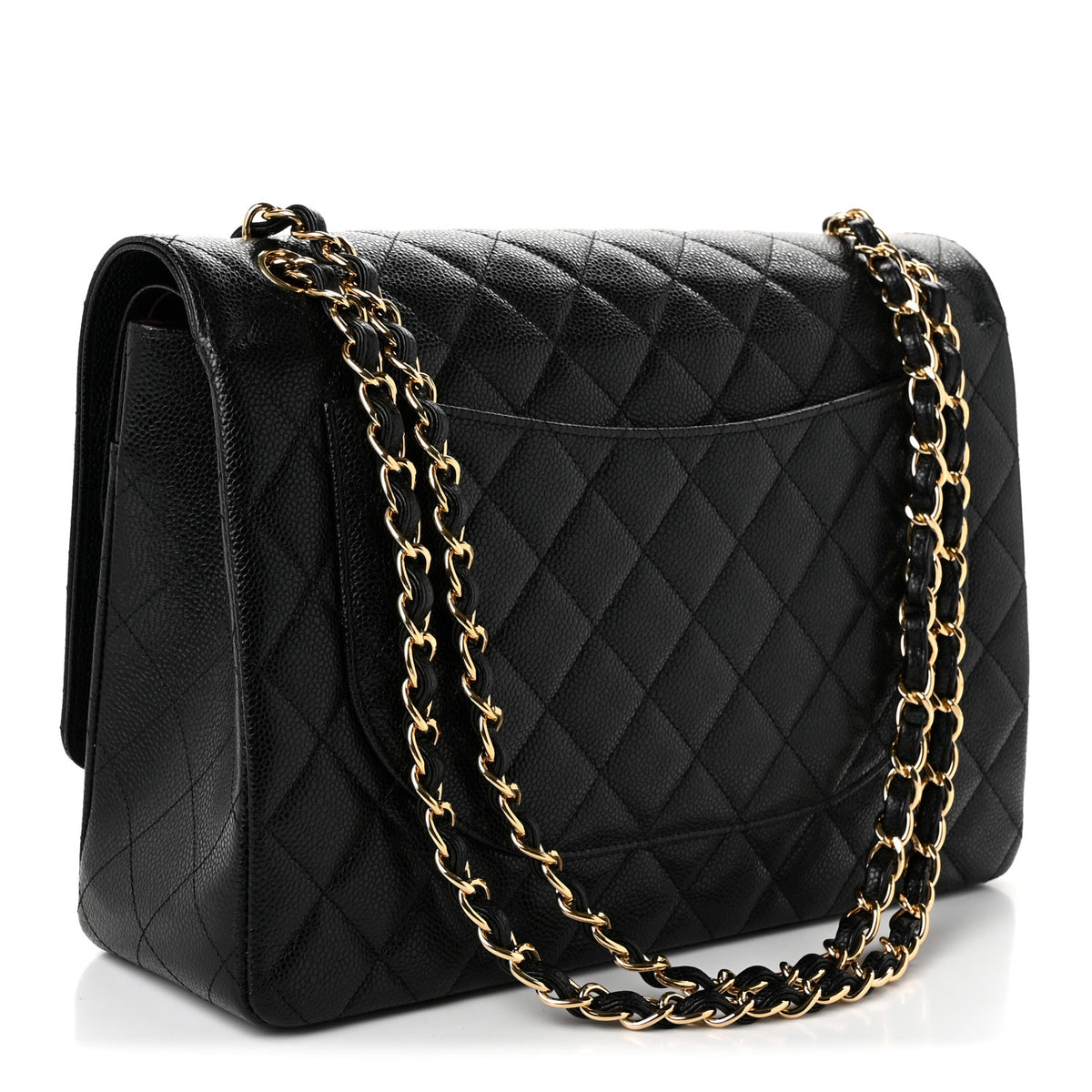 Caviar Quilted Maxi Double Flap Black