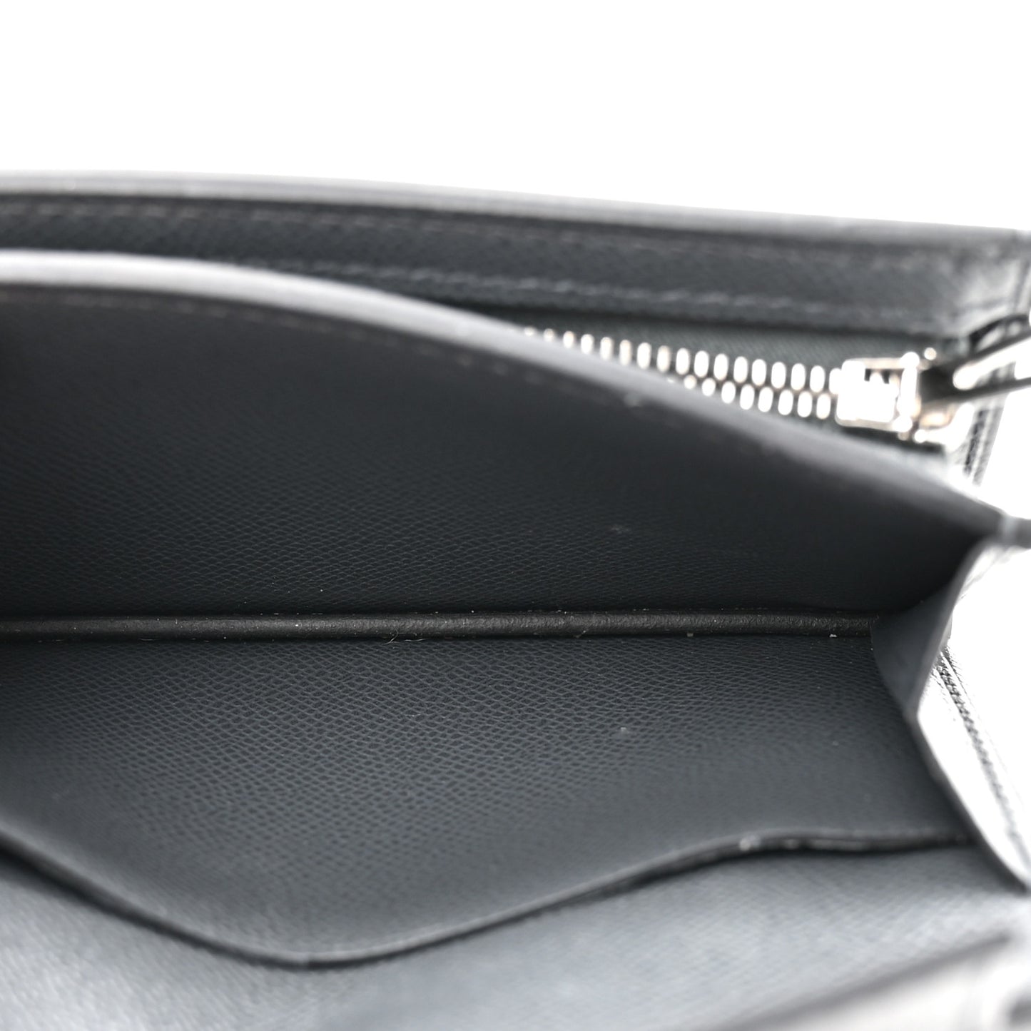 Madame Calfskin Kelly Pocket Slim Wallet Graphite