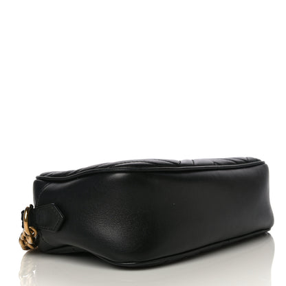 Gucci Calfskin Matelasse Small GG Marmont Chain Shoulder Bag Black 4 of 19