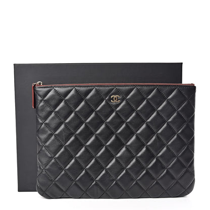 Chanel Lambskin Quilted Medium Cosmetic Case Black 9 of 9