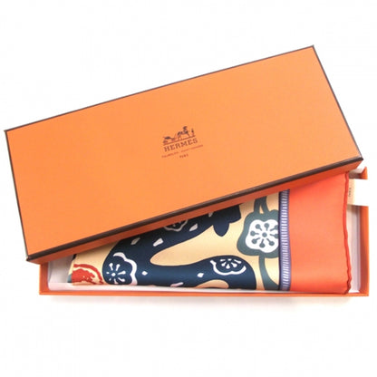 Hermes Silk Twill L Annee Du Dragon Pocket Square Scarf 5 of 5