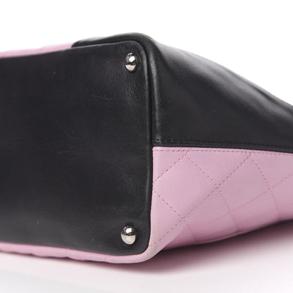 Chanel Calfskin Quilted Medium Cambon Tote Pink Black 11 of 12