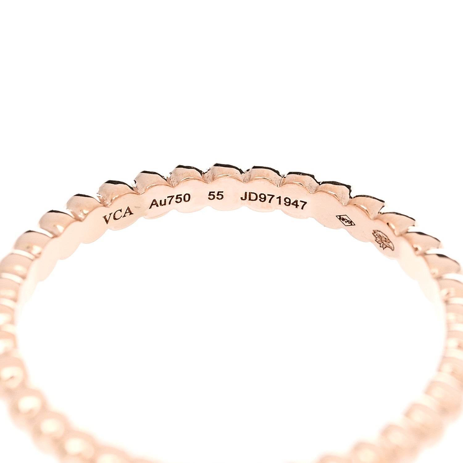 Van Cleef & Arpels 18K Rose Gold Small Perlee Ring 55 7.25 4 of 5