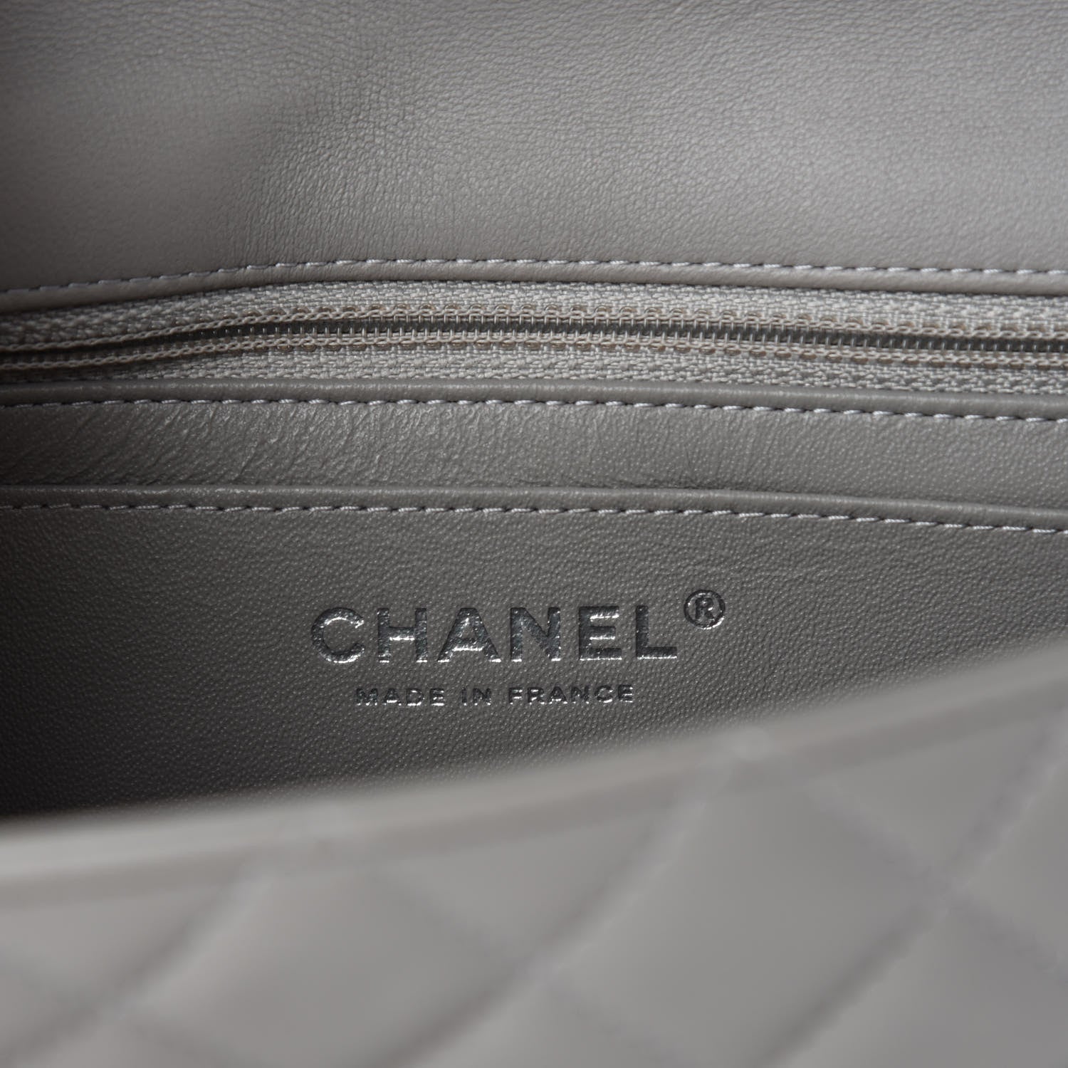 Chanel Lambskin Quilted Mini Rectangular Flap Grey 8 of 11