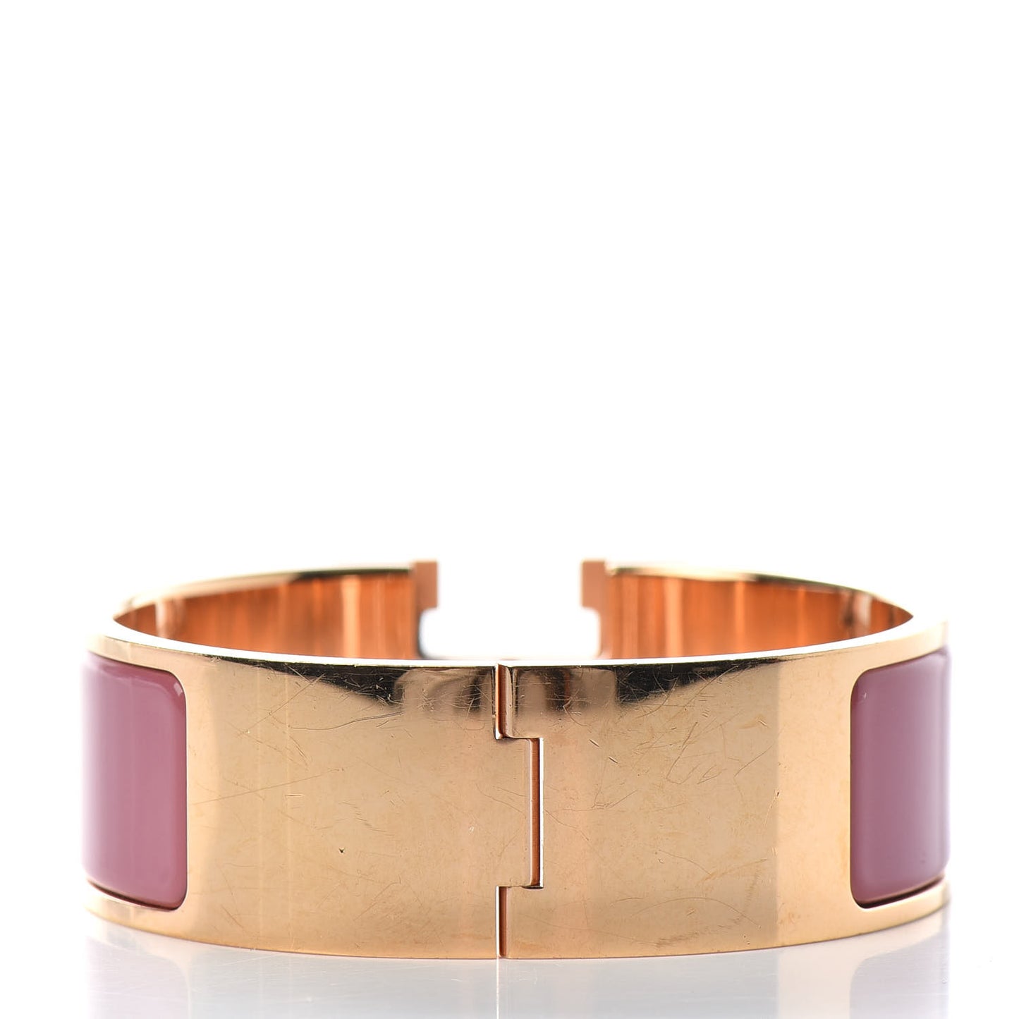 Enamel Wide Clic Clac H Bracelet PM Rose Velours