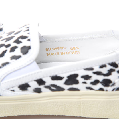 Saint Laurent Soft Calfskin Babycat Leopard Womens Skate Slip On Sneakers 38.5 Black White 8 of 9